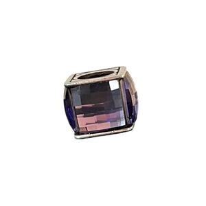 Brighton Tanzanite Ice Cube Charm Bead Silver Plated for Bracelets